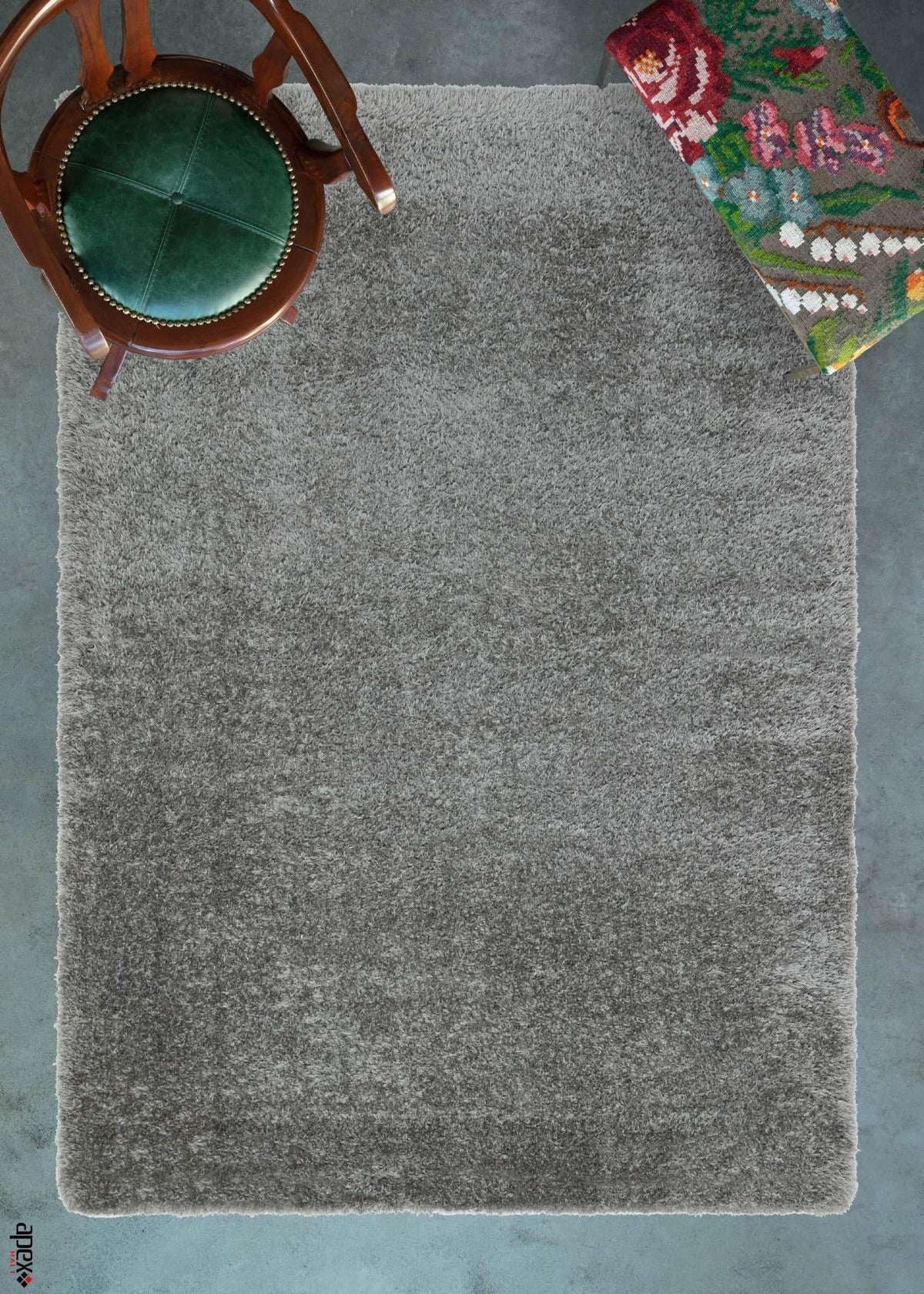 Cosy Dark Grey Shaggy Thick Plush Rug 9903