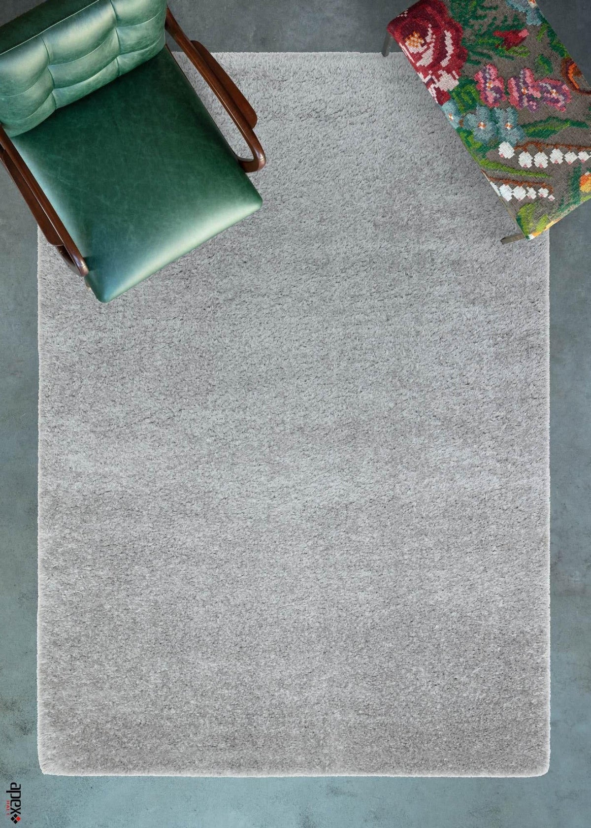 Cosy Grey Shaggy Thick Plush Rug 9902