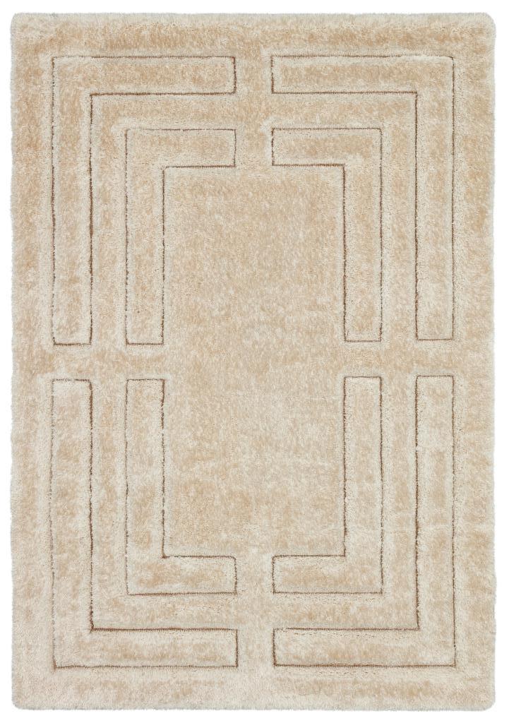 Florida Cream Shaggy Thick Plush Rug 5232