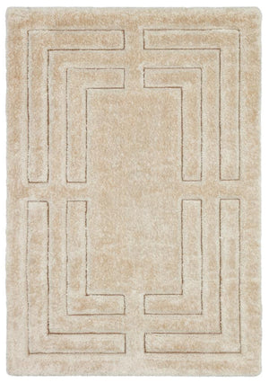 Florida Cream Shaggy Thick Plush Rug 5232