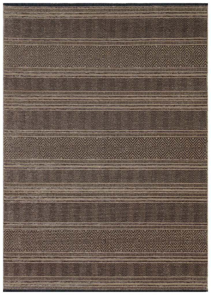 Gloria Jute Scandinavian Patterned Brown Kilim Rug 4005