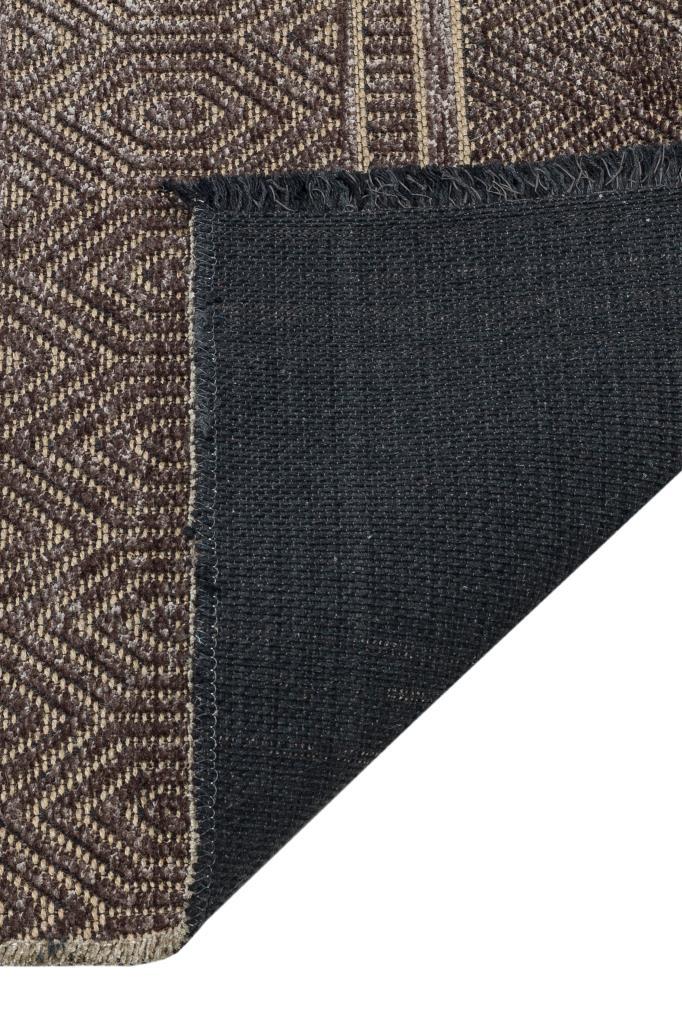 Gloria Jute Scandinavian Patterned Brown Kilim Rug 4005