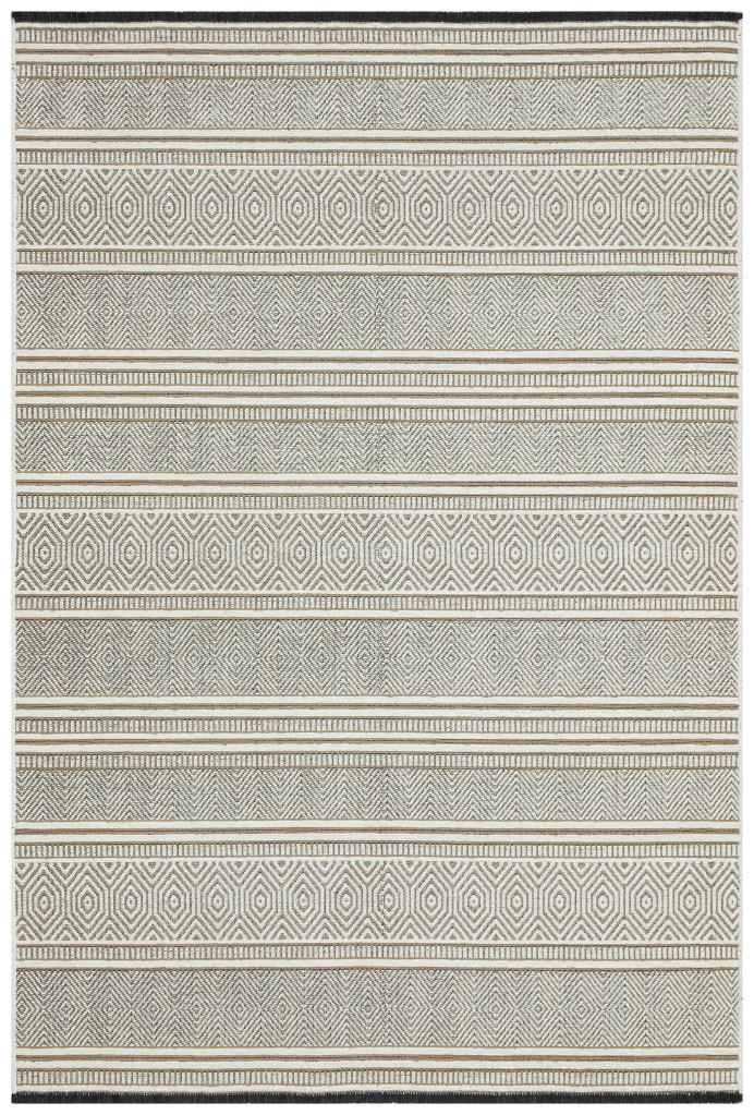 Gloria Jute Scandinavian Patterned Cream Kilim Rug 4001