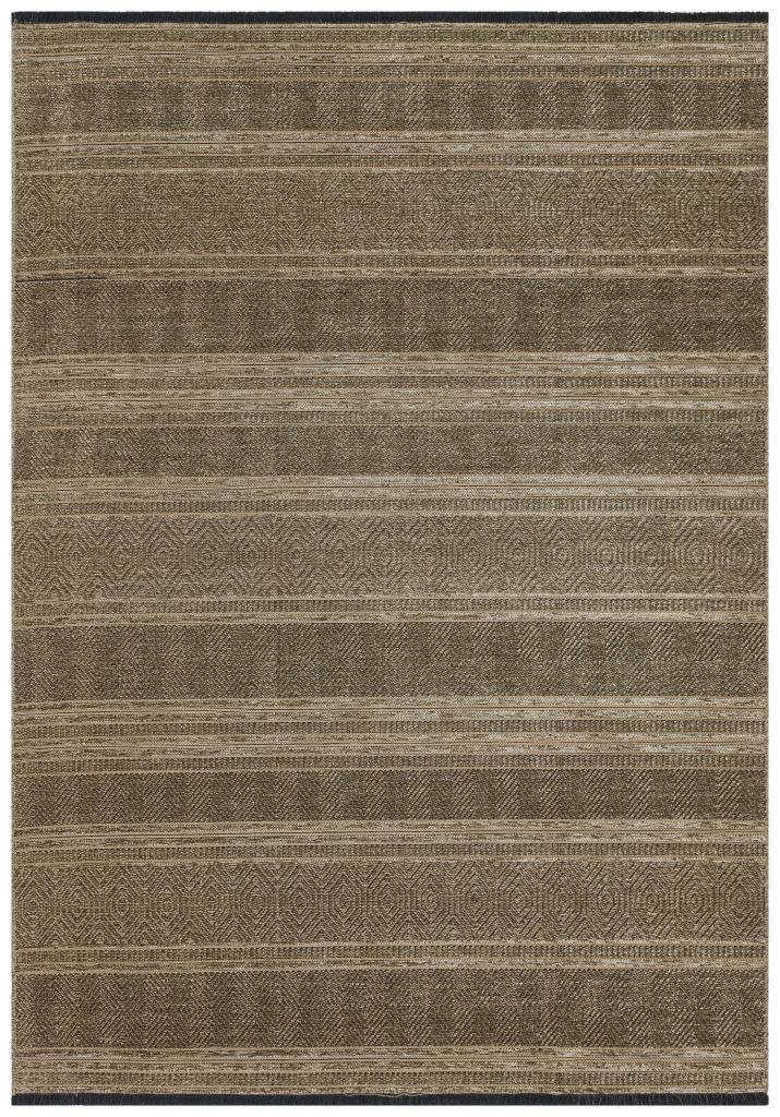 Gloria Jute Scandinavian Patterned Taupe Kilim Rug 4003