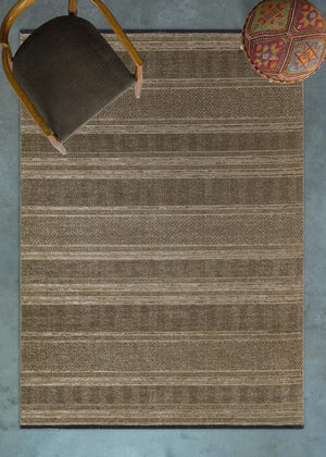 Gloria Jute Scandinavian Patterned Taupe Kilim Rug 4003