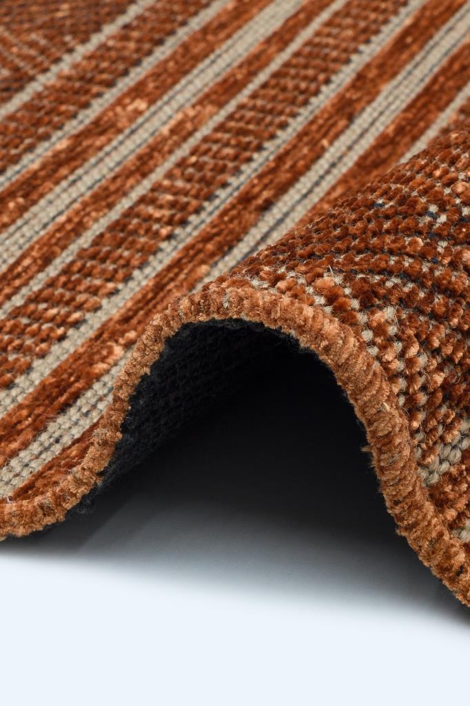 Gloria Jute Scandinavian Patterned Terracota Kilim Rug 4006