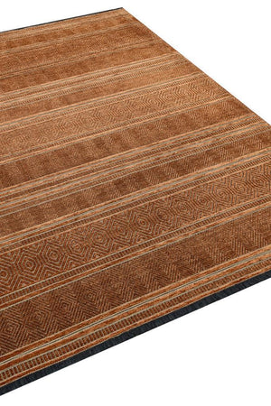 Gloria Jute Scandinavian Patterned Terracota Kilim Rug 4006