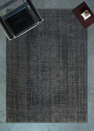 Gravity Gray Thin Rug With Washable Fringes 2308