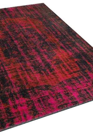 Gravity Red Thin Rug With Washable Fringes 2307