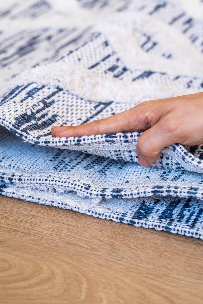 Habitat Blue Scandinavian Patterned Shaggy Cotton Children&#39;s Rug 7621