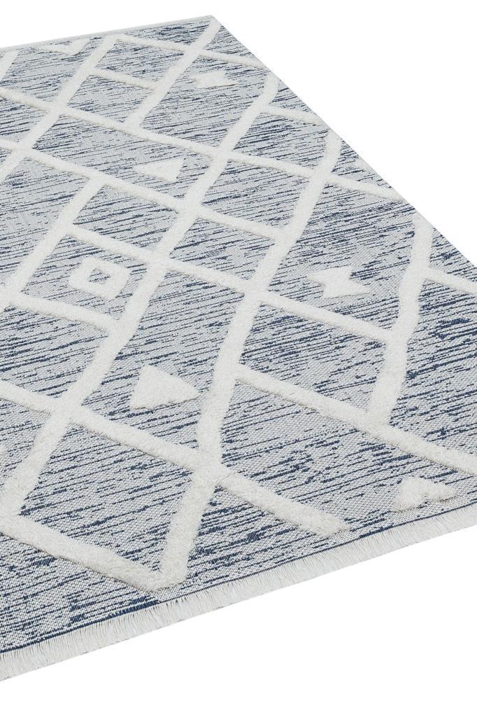 Habitat Blue Scandinavian Patterned Shaggy Cotton Children&#39;s Rug 7621