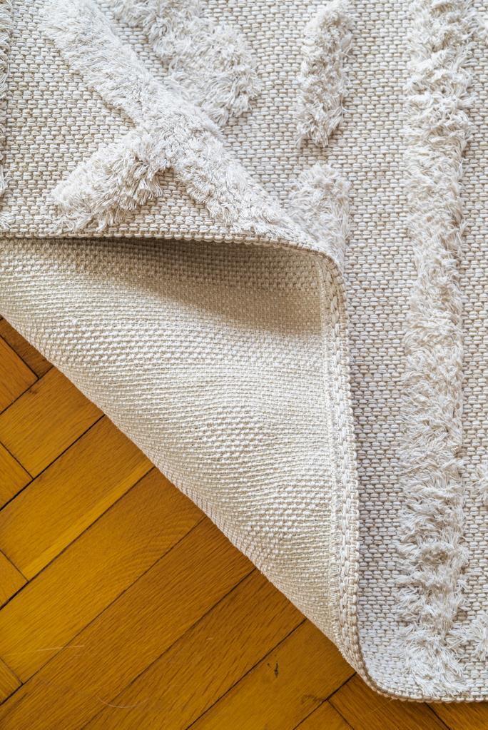 Habitat Ecru Scandinavian Patterned Shaggy Cotton Children&#39;s Rug 7601