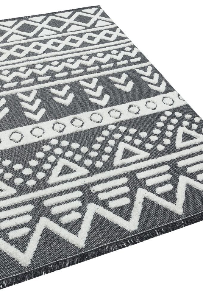 Habitat Grey Scandinavian Patterned Shaggy Cotton Children&#39;s Rug 7602