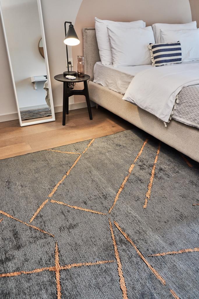 Hare Premium Modern Shiny Textured Area Rug 1311