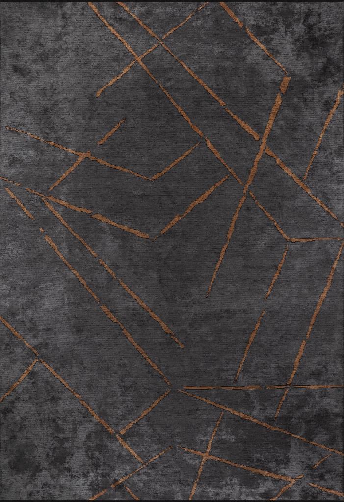 Hare Premium Modern Shiny Textured Area Rug 1311