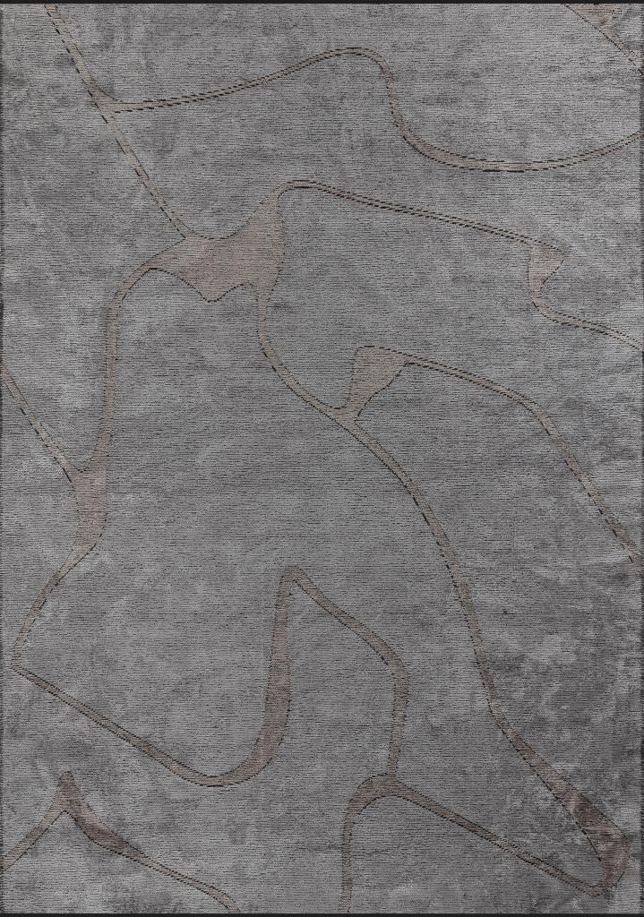 Hare Premium Modern Shiny Textured Area Rug 1322