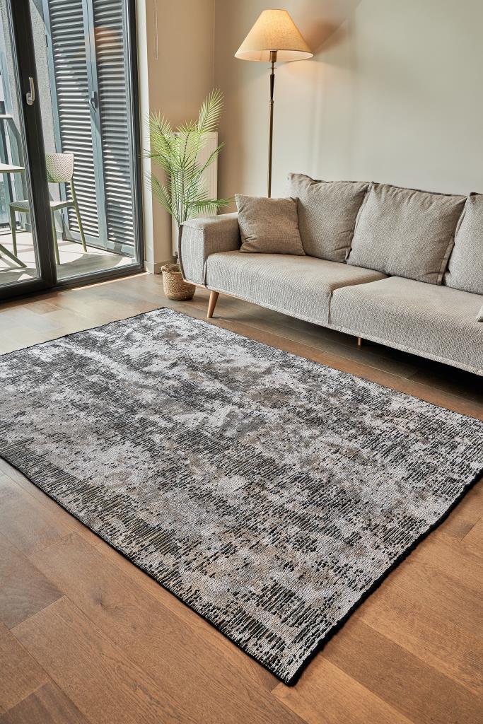 Hare Premium Modern Shiny Textured Area Rug 1341