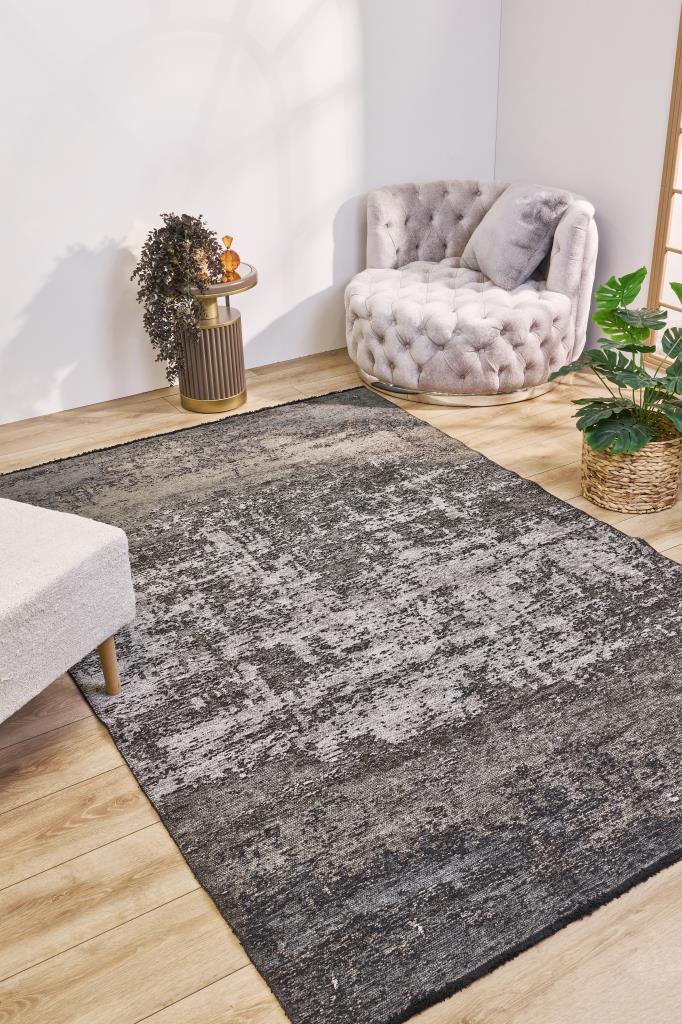 Hare Unique Modern Shiny Textured Area Rug 1411