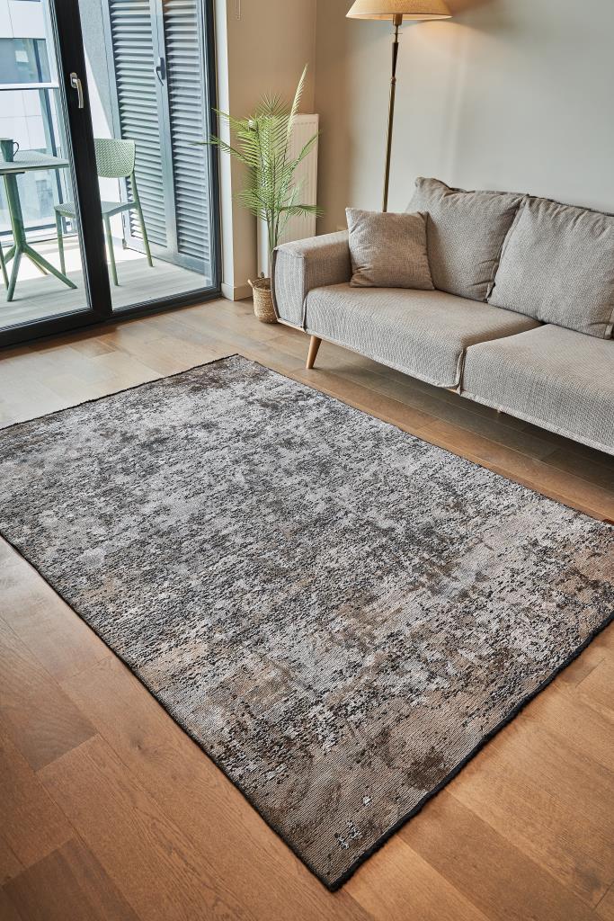 Hare Unique Modern Shiny Textured Area Rug 1412