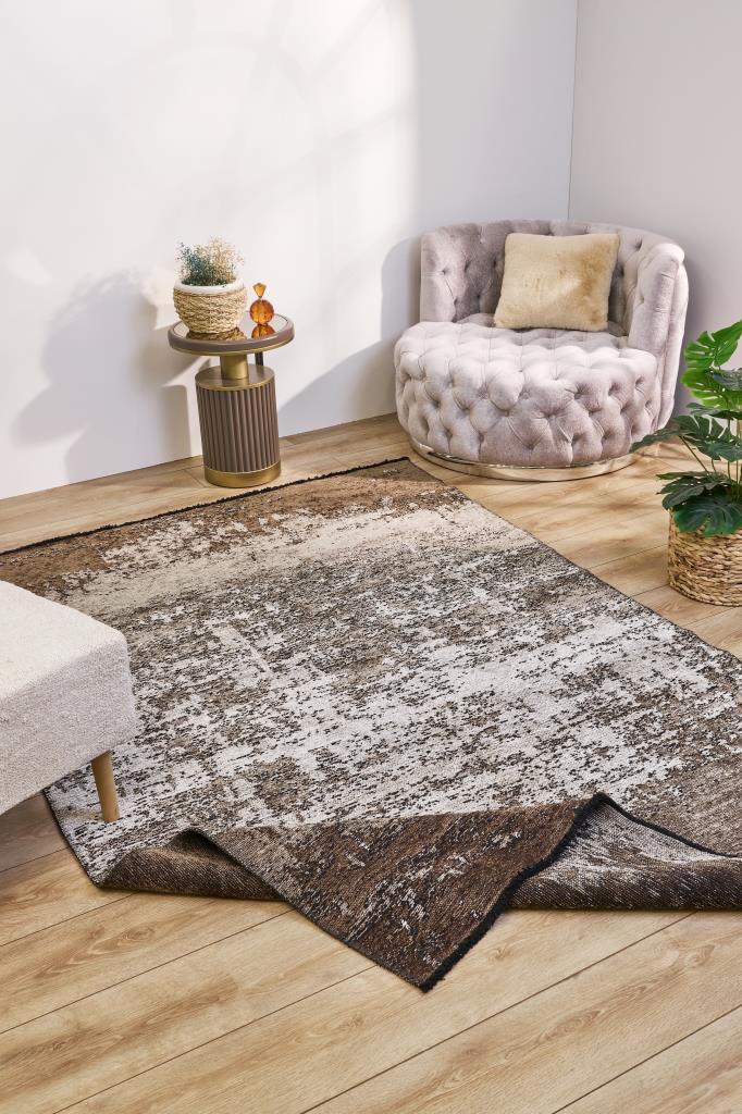 Hare Unique Modern Shiny Textured Area Rug 1412