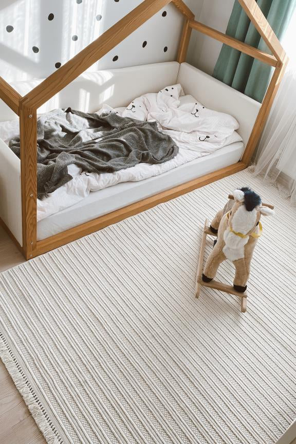 Havana Scandinavian and Embossed Patterned Fringed Area Rug 8551