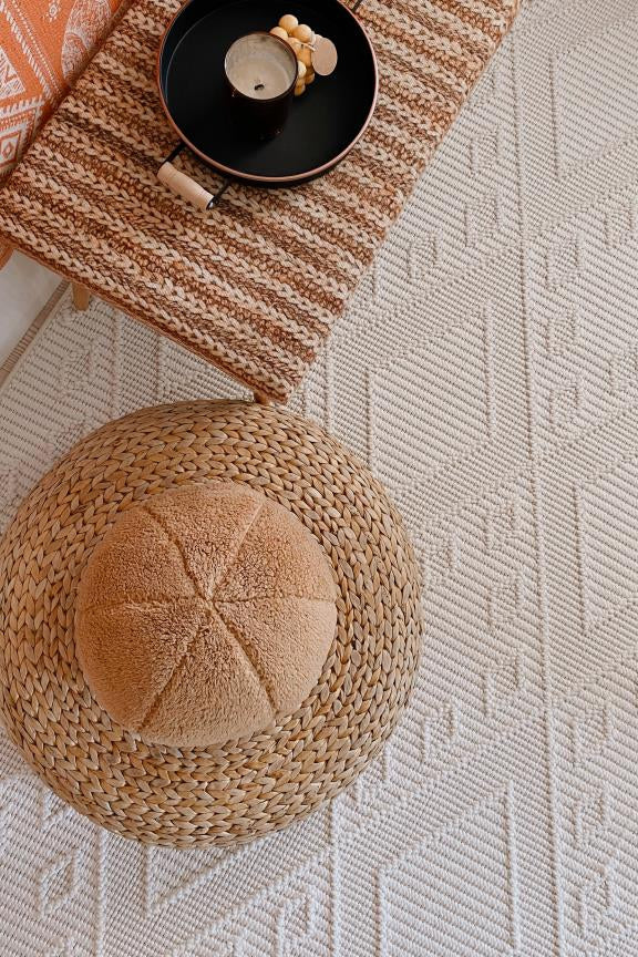 Havana Scandinavian and Embossed Patterned Fringed Area Rug 8561