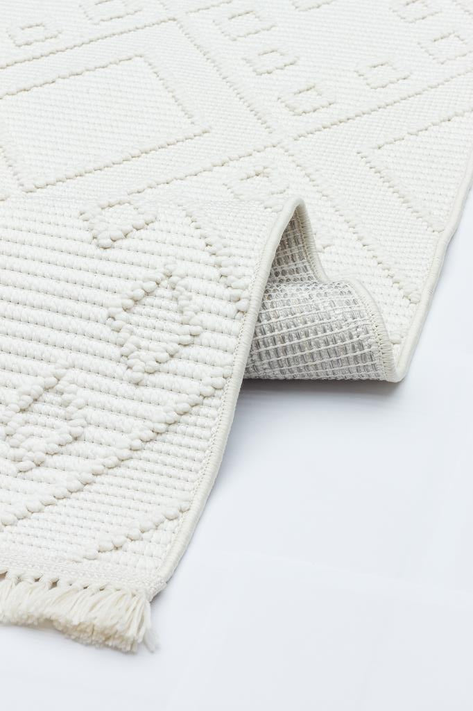 Havana Scandinavian and Embossed Patterned Fringed Area Rug 8561