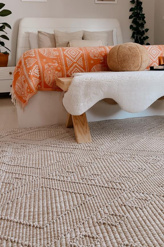 Havana Scandinavian and Embossed Patterned Fringed Area Rug 8562