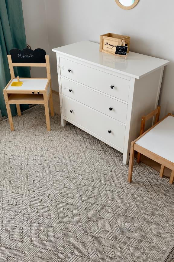 Havana Scandinavian and Embossed Patterned Fringed Area Rug 8571