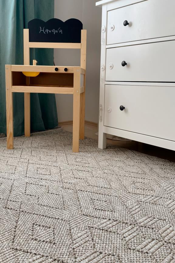 Havana Scandinavian and Embossed Patterned Fringed Area Rug 8571