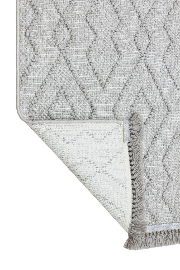 Havana Scandinavian and Embossed Patterned Fringed Area Rug 8571