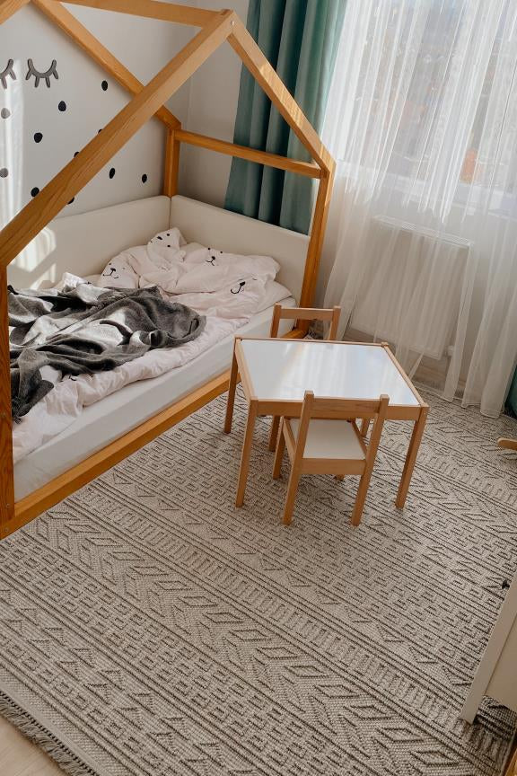 Havana Scandinavian and Embossed Patterned Fringed Area Rug 8581