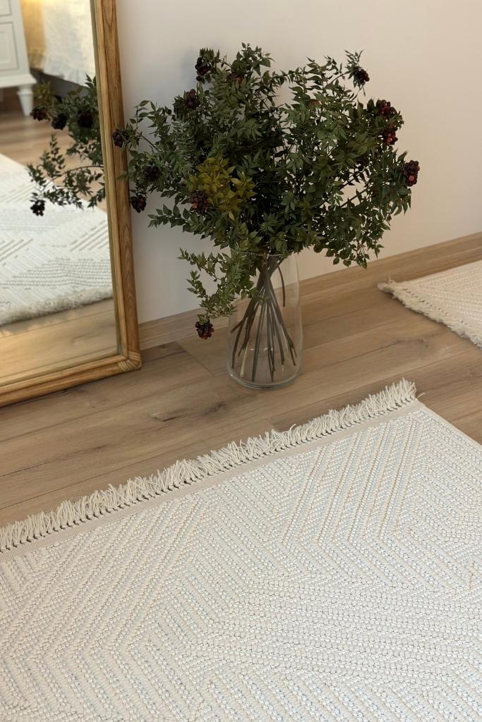 Havana Scandinavian and Embossed Patterned Fringed Area Rug 8591