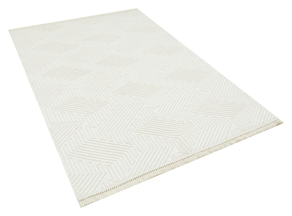 Havana Scandinavian and Embossed Patterned Fringed Area Rug 8591