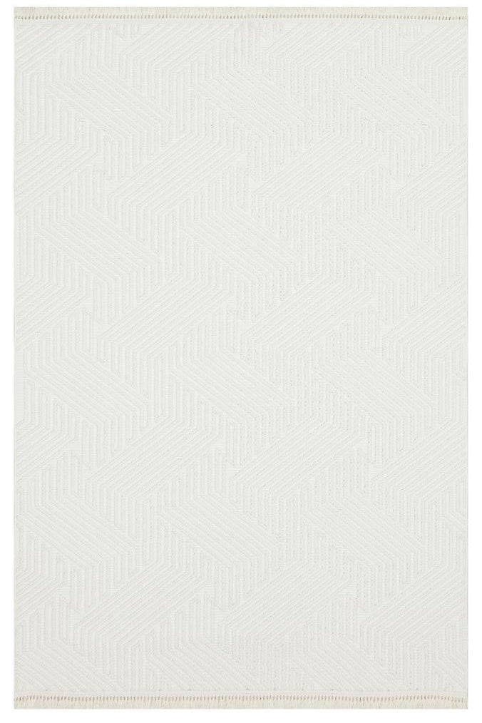 Havana Scandinavian and Embossed Patterned Fringed Area Rug 8591