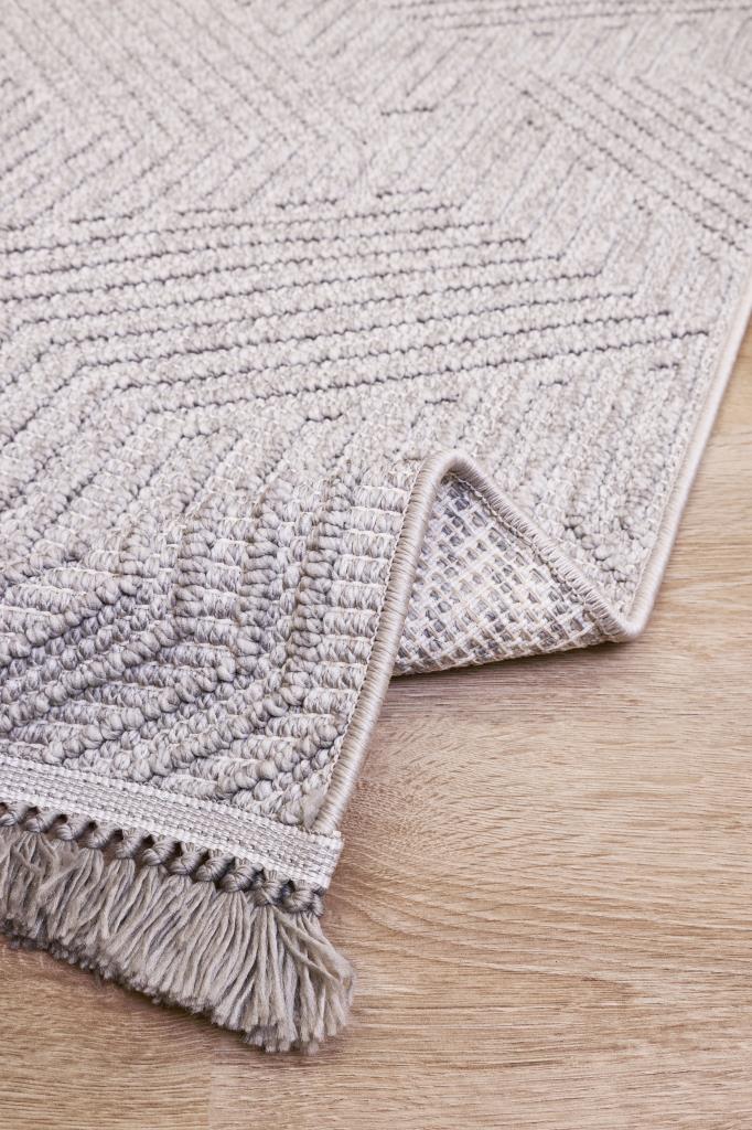 Havana Scandinavian and Embossed Patterned Fringed Area Rug 8593