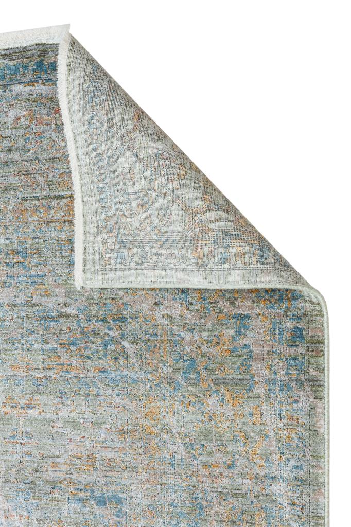 Heriz Bamboo Woven Ethnic Patterned Green Area Rug 8217