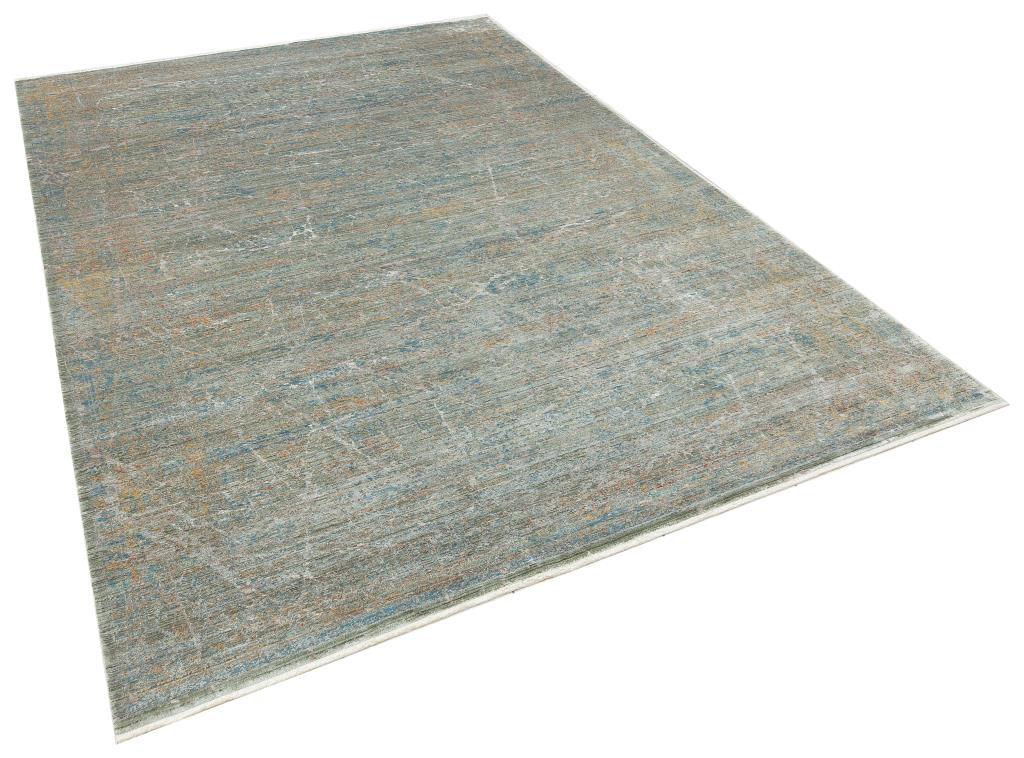 Heriz Bamboo Woven Ethnic Patterned Green Area Rug 8217