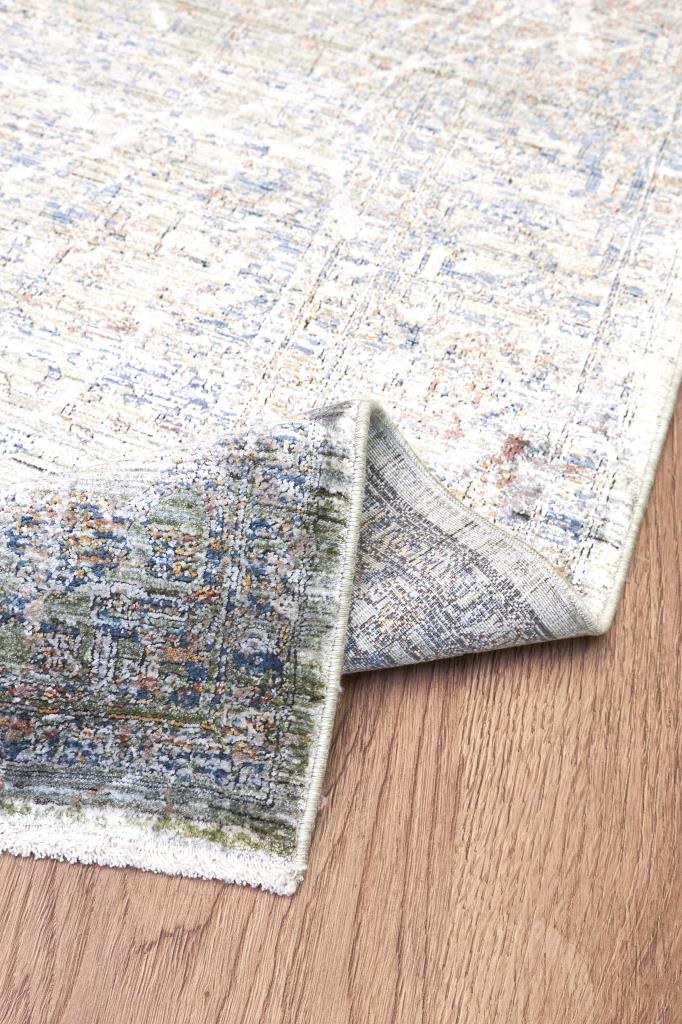 Heriz Bamboo Woven Ethnic Patterned Green Area Rug 8217