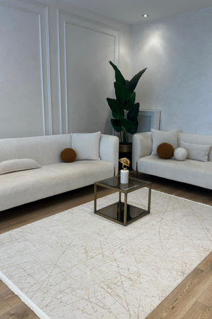 Lima Modern Pattern Cream Living Room Rug 6221