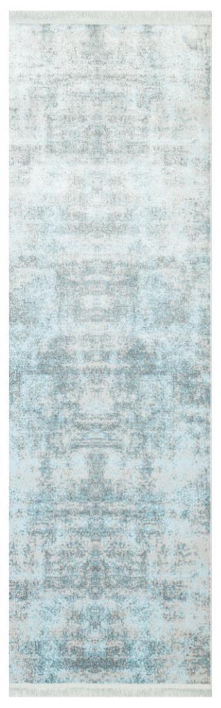 Lucca Washable Thin Blue Kitchen Rug with Non-Slip Base 6006