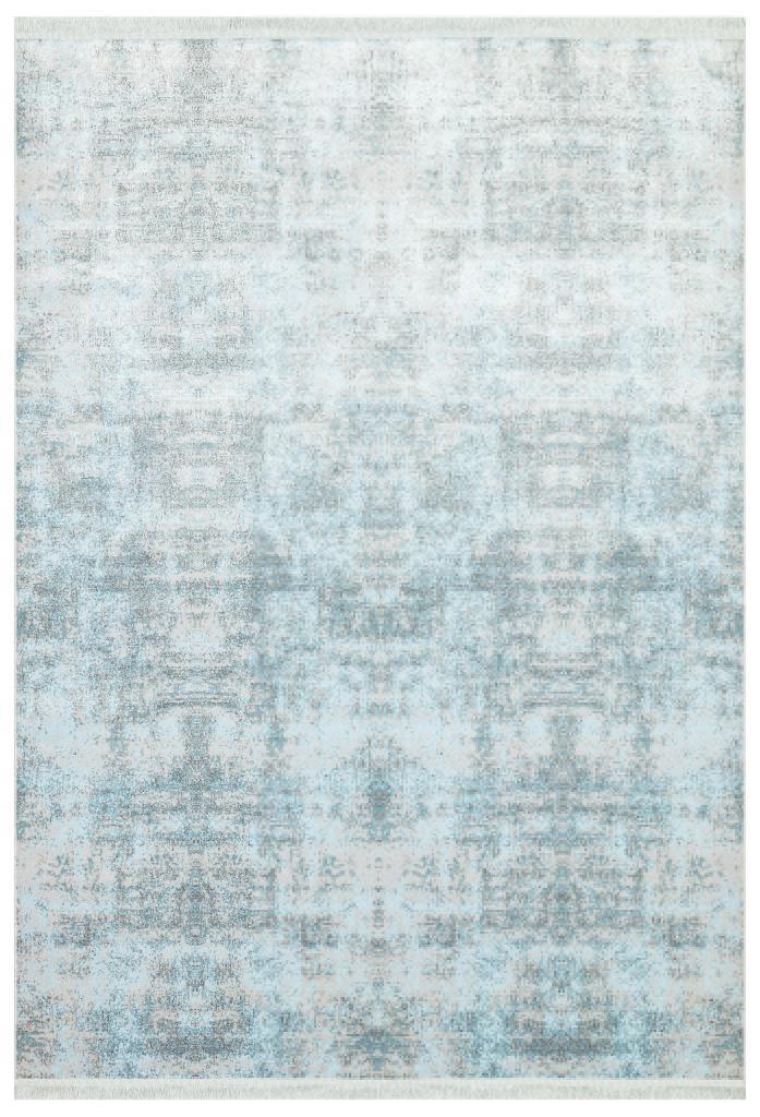 Lucca Washable Thin Blue Kitchen Rug with Non-Slip Base 6006