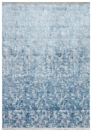 Lucca Washable Thin Blue Kitchen Rug with Non-Slip Base 6043