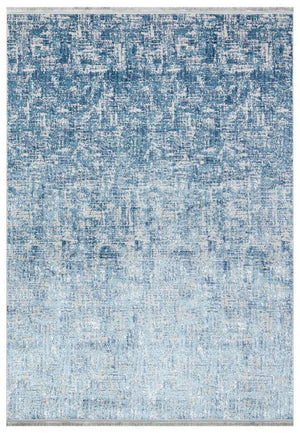 Lucca Washable Thin Blue Kitchen Rug with Non-Slip Base 6043