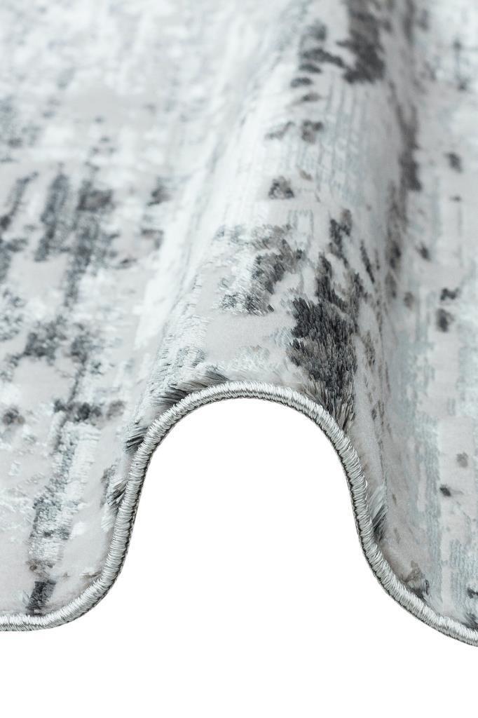 Lucca Washable Thin Grey Kitchen Rug with Non-Slip Base 6031