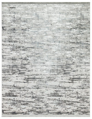 Lucca Washable Thin Grey Kitchen Rug with Non-Slip Base 6031