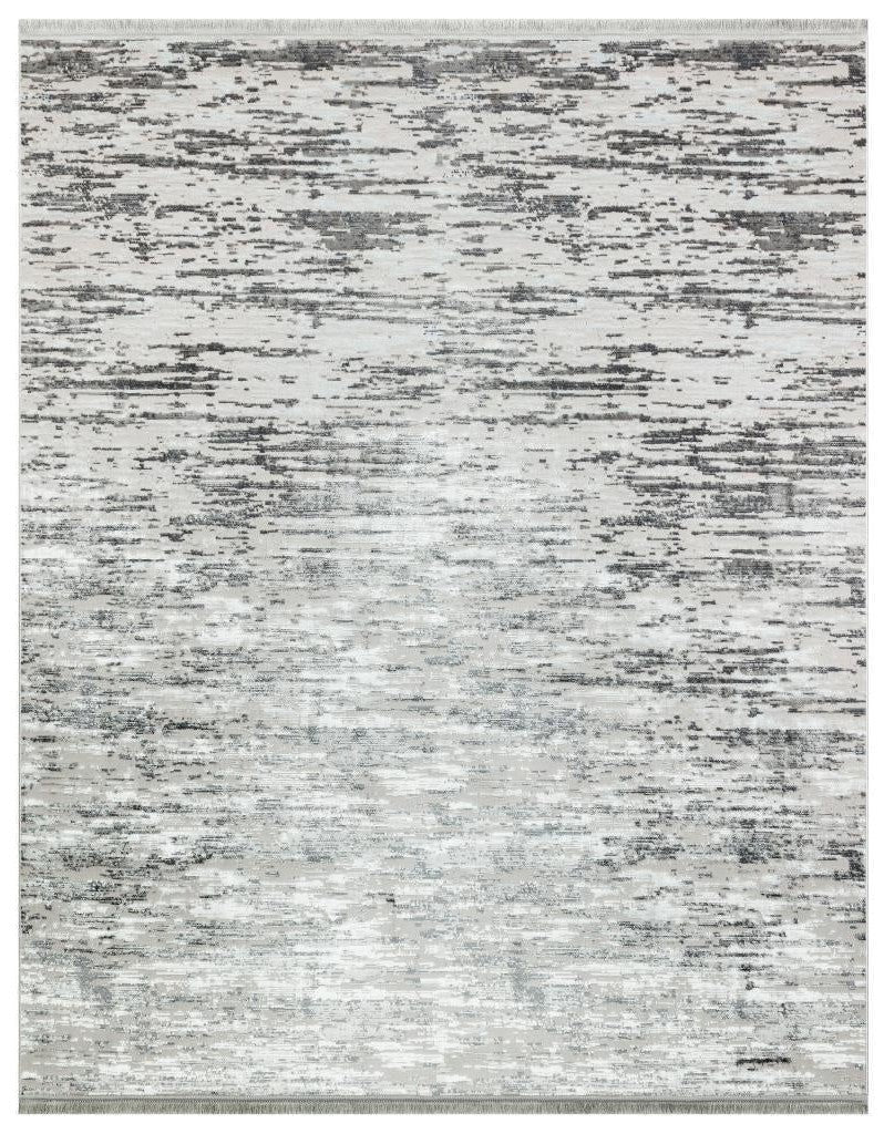 Lucca Washable Thin Grey Kitchen Rug with Non-Slip Base 6031