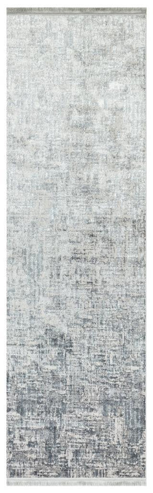 Lucca Washable Thin Grey Kitchen Rug with Non-Slip Base 6041