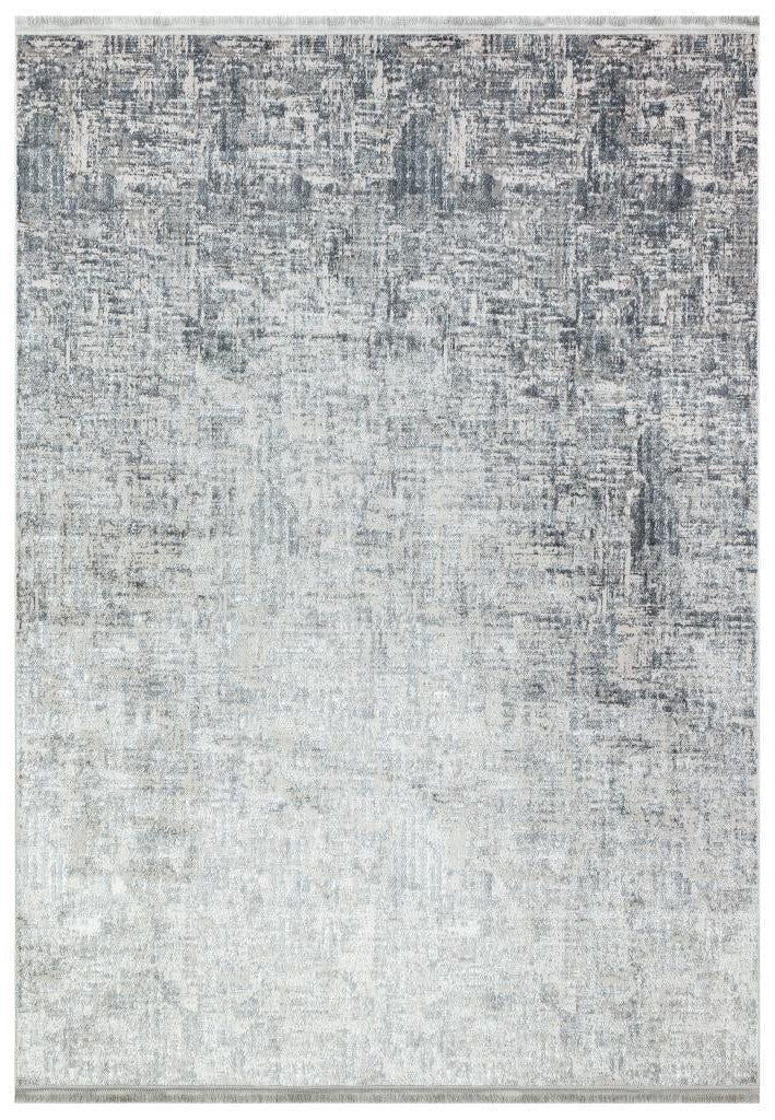 Lucca Washable Thin Grey Kitchen Rug with Non-Slip Base 6041