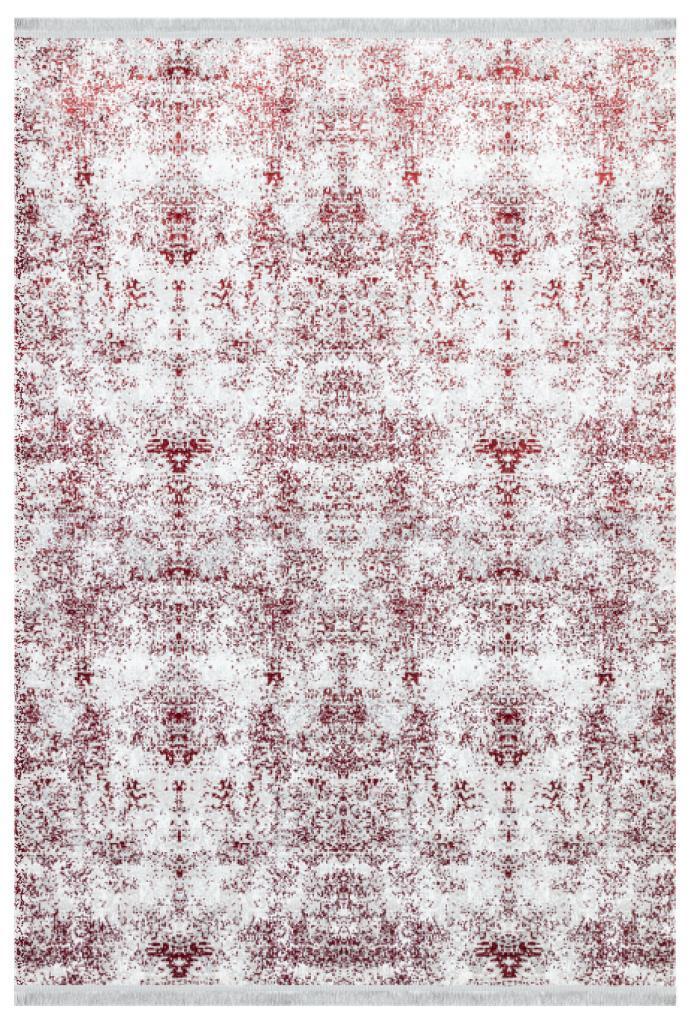 Lucca Washable Thin Red Kitchen Rug with Non-Slip Base 6004